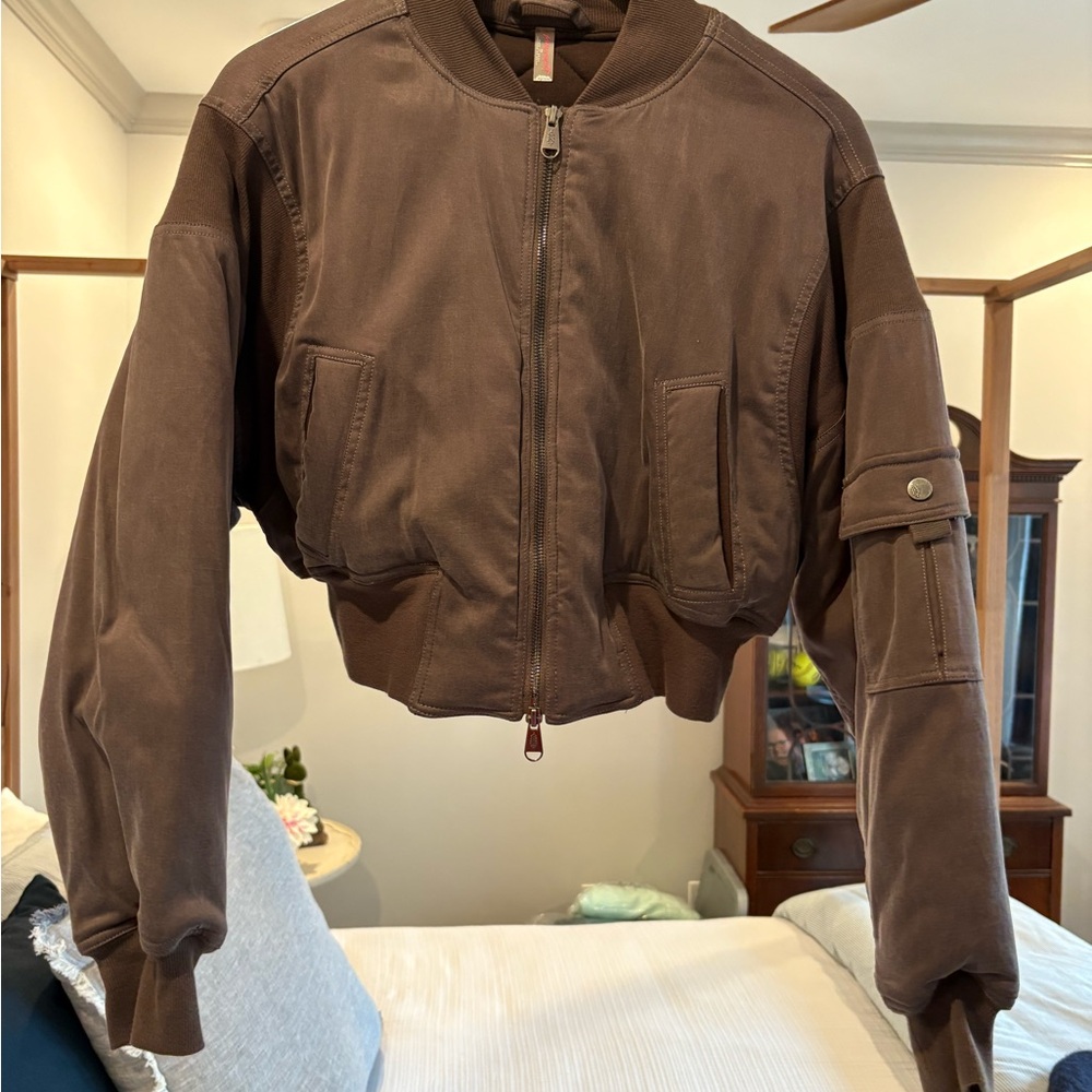 Gray-Brown Bomber Jacket